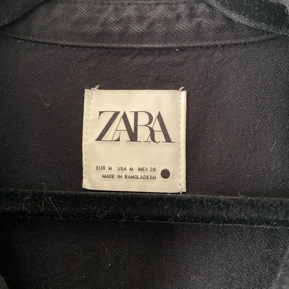 Zara Black Denim Shirt Jacket - Picture 3 of 3
